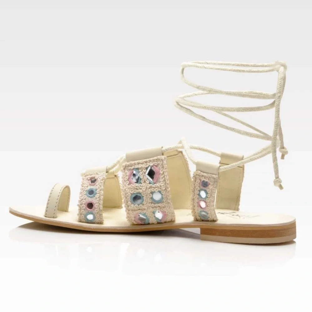 Free People Lace Up Mantra Mirror Sandals